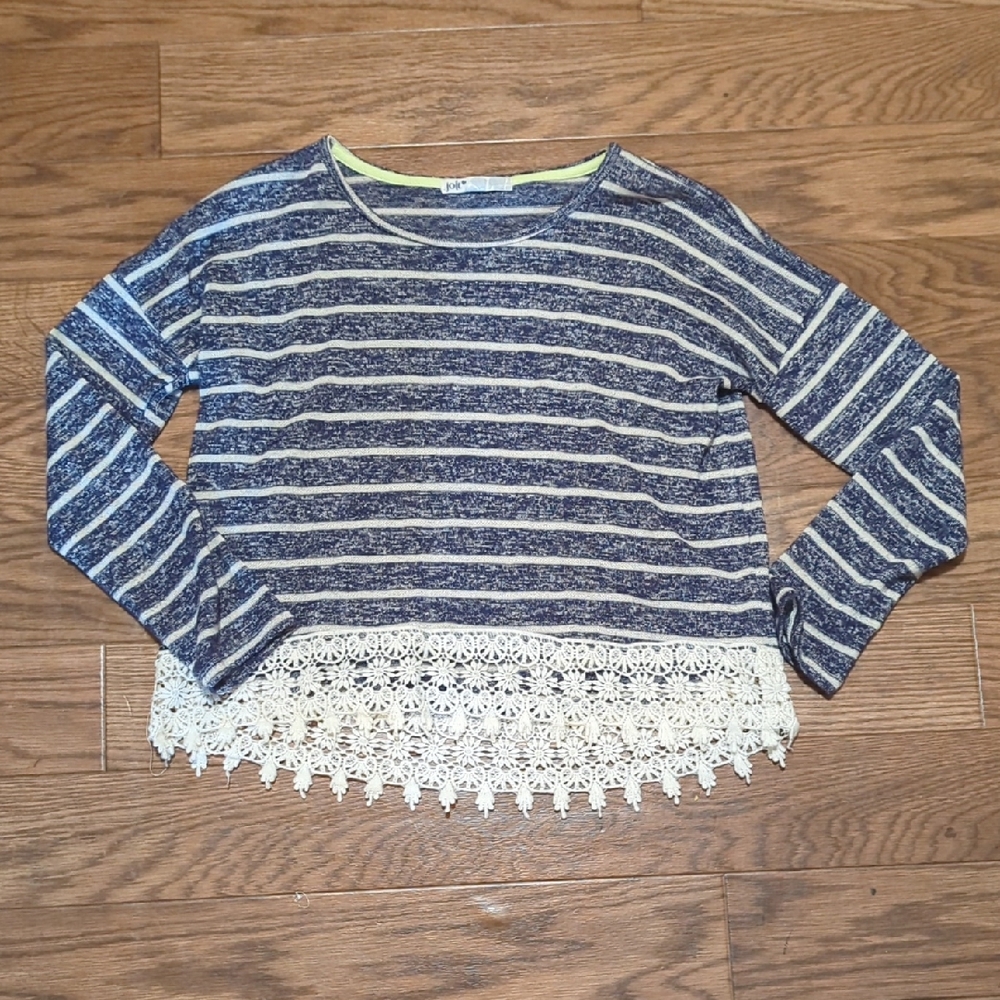 Jolt Blue and White Striped Top